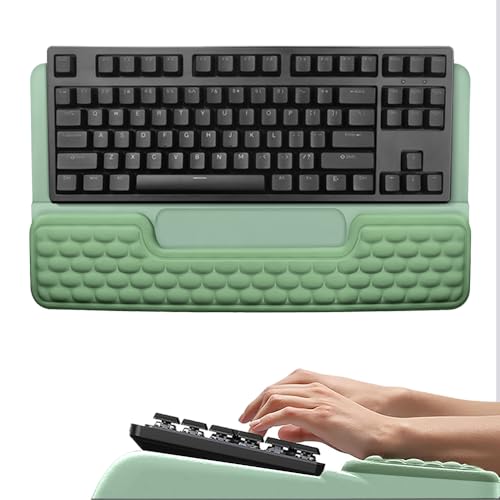 Wrist Rest for Computer Keyboard, 2 in 1 Keyboard Wrist Support Pad, Memory Foam Keyboard Riser Holder Lift Tray with Wrist Pad for Easy Typing for Office Desk, Home, School (Square Green) - color: Square Green