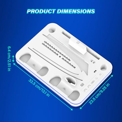 Sehawei PS5/PS5 Slim Stand and Cooling Station with RGB Lighting and 3 Level Cooling Fan,Charging Dock for PS5 Edge Controller and PS Portal,Remote Control and Headset holders,PS5/PS5 Slim Accessories