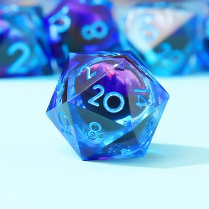 Beholder'S Eye D20 Dice Dragon Eye DND 22MM Single Dice with Resin Sharp Edge 20 Sided D&D - color: D20-blue Purple