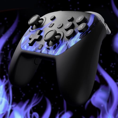 eXtremeRate DIY Replacement Faceplate Shell for Nintendo Switch 2 Pro Controller, Custom Front Housing Case, Thumbsticks and Screwdriver Tools for Switch 2 Pro Controller - Blue Flame - color: Blue Flame