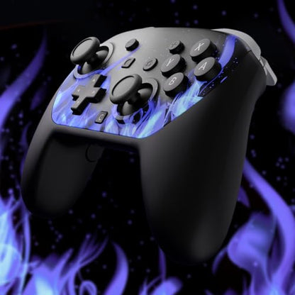 eXtremeRate DIY Replacement Faceplate Shell for Nintendo Switch 2 Pro Controller, Custom Front Housing Case, Thumbsticks and Screwdriver Tools for Switch 2 Pro Controller - Blue Flame - color: Blue Flame