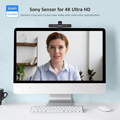 Zoom Certified, NexiGo N970P 4K Webcam, Onboard Flash Memory, Al-Powered Auto-Framing, Adjutable Field of View, Sony Sensor, Dual AI Noise-Cancelling Mics, Works with Teams/Zoom/Webex/Google - style: Webcam 4K with Remote