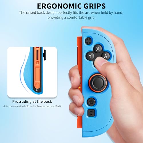 GLDRAM Soft Silicone Case for Nintendo Switch 2 Joycon - Protective Cover with Anti-Slip Grip & Thumb Grips - Shock-Absorbing Skin for Left & Right Controllers (Blue) - color: Blue