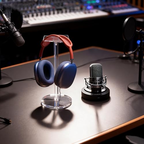 Acrylic Desktop Headphone Holder, Countertop Accessories Stand,Universal for All Music Gaming Headsets 1 Pack(DP015) - color: clear