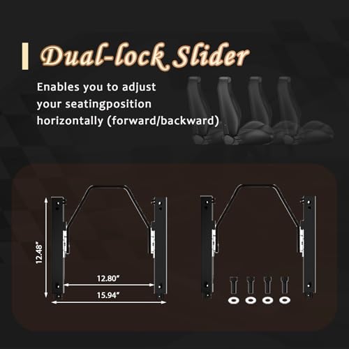 2 Pcs Adjustable Universal Racing Seats with Double Sliders, Reclinable Bucket Seats, 1 Pair of Sport Seats for Vehicles (OBS BLACK 2) - color: OBS BLACK 2