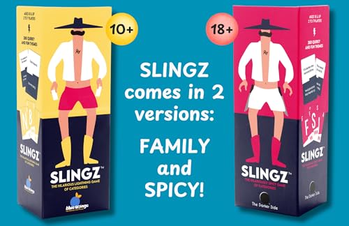 Slingz - The Quick and Hilariously Spicy Categories Card Game | 2-7 Players | for Adults, College Students, Game Nights, Parties and More | by The Darker Side Games - style: 18 and up - Adult