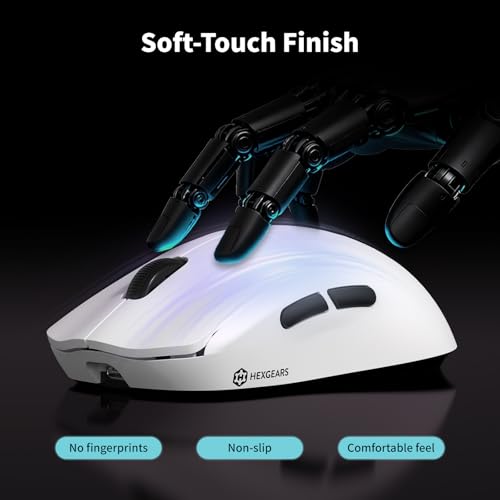 Hexgears H9 Wireless Gaming Mouse, BT5.0/2.4G Hz/USB C Gaming Mice, 12500DPI, 60g Lightweight, 5 Programmable Buttons, Web Driver, 150 hr Battery Life, Gaming Accessories for PC/Laptop/Mac (White) - color: White