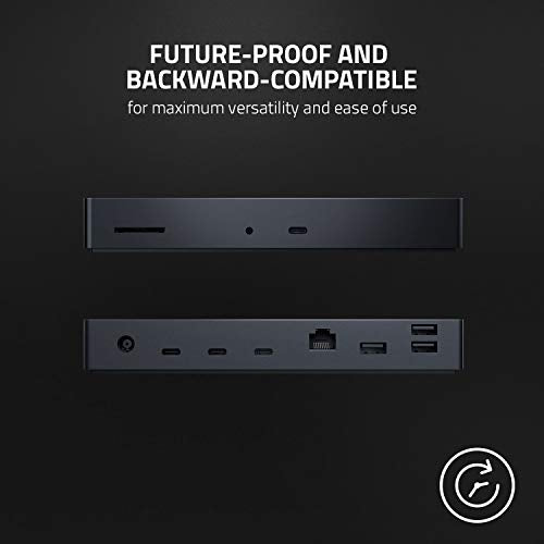 Razer Thunderbolt 4 Dock, 10 Ports, USB-A, USB-C, 2.5 GbE, Black | Dual 4K or Single 8K Video Output, Mac, and PC Compatible, Thunderbolt 3 & 4 Certified, Chroma - size: (Pack of 1)