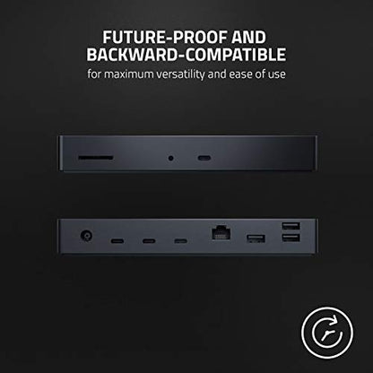 Razer Thunderbolt 4 Dock, 10 Ports, USB-A, USB-C, 2.5 GbE, Black | Dual 4K or Single 8K Video Output, Mac, and PC Compatible, Thunderbolt 3 & 4 Certified, Chroma - size: (Pack of 1)