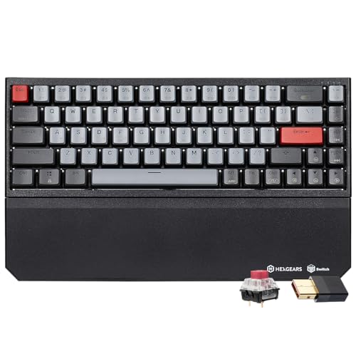 Hexgears X1 Pro Wireless Mechanica Keyboard, Tri-Mode Bluetooth/2.4G/USB-C, Hot-Swappable Linear Switch Gaming Keyboard, Mini Compact White Backlit Keyboards with Wrist Rest - Dark - color: Dark Knight-X1 Pro, size: Linear