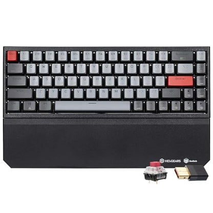 Hexgears X1 Pro Wireless Mechanica Keyboard, Tri-Mode Bluetooth/2.4G/USB-C, Hot-Swappable Linear Switch Gaming Keyboard, Mini Compact White Backlit Keyboards with Wrist Rest - Dark - color: Dark Knight-X1 Pro, size: Linear