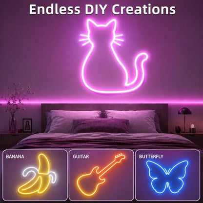 segrass 100ft RGB LED neon Rope Lights LED neon Strip Lights Waterproof Flexible Neon LED Strip Lights,Led Lights for Bedroom(2 Rolls of 50ft) - size: 100FT