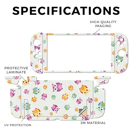 Glossy Glitter Gaming Skin Compatible with Nintendo Switch 2 Console Only - Owls - Premium 3M Vinyl Protective Wrap Decal Cover - Easy to Apply | Crafted in The USA by MightySkins - color: Owls, size: Switch 2 Console Skin Only, style: Glossy Glitter Fini