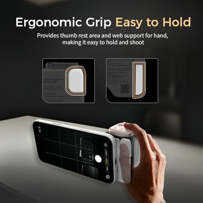 Upgraded Mag-Safe Magnetic Camera Handle Grip with Extended Magnetic Phone Mount with Carabiner & Thumb Rest, Detachable Rechargeable Shutter Remote Compatible with iPhone Pro Max for Video Calls/TK - color: Black, size: ARCO Biner