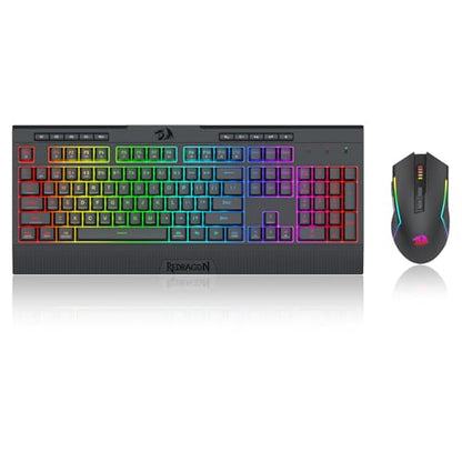 Redragon S151 Combo, K525 Wireless Gaming Keyboard + M616 10000 DPI Mouse | 4 On-the-Fly Combos, No Software Needed, 0-Delay Tri-Mode, 6-Button Precision Control, Shared Dongle, On-Board CPI Mice - color: S151 BK PRO