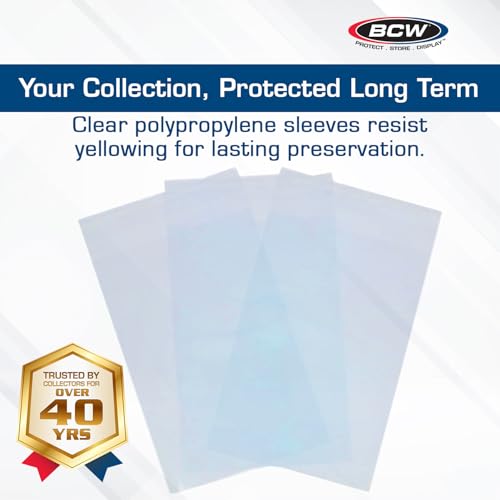 BCW Resealable Graded Card Sleeves | 100 Pack | Universal Fit for PSA, Beckett, SGC & More | Acid-Free Archival Polypropylene | 3¾ x 5½ with 1” Flap - style: 100 Pack