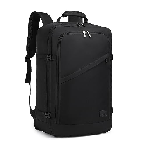 Kono Carry on Backpack, Airline Approved Under Seat Travel Backpack - color: Black, size: Small