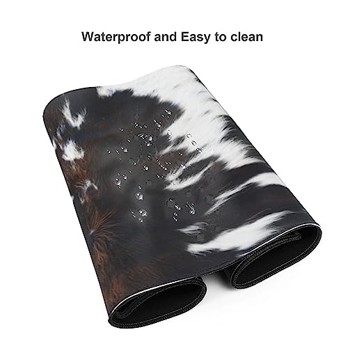 Cow Gaming Mouse Pad Extended Large Mouse Mat 31.5 X 11.8 Inch Nonslip Rubber Base Long Desk Pad Stitched Edges Mousepad Mice Pad for Office Home Game - color: Cow