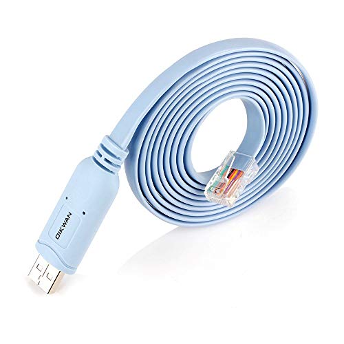USB Cisco Console Cable, USB to RJ45 Console Cable Compatible with Routers/Switch/Windows 7, 8,10 (12ft) - size: 12 ft