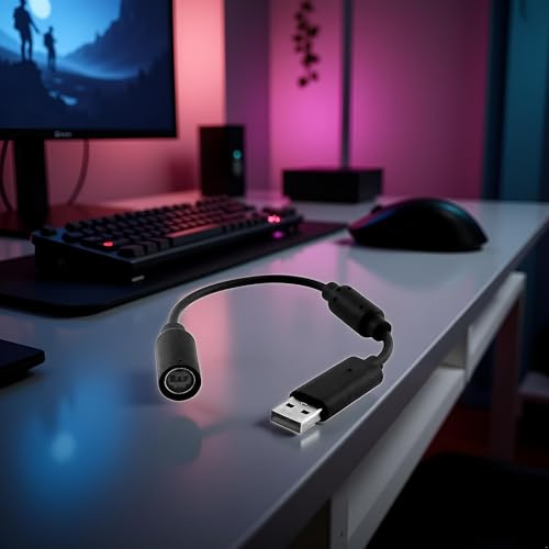 GANPUB Black Audio USB Breakaway PC Cable Cord Adapter Converter for Xbox 360 Controller RockSmith Real Tone Cable