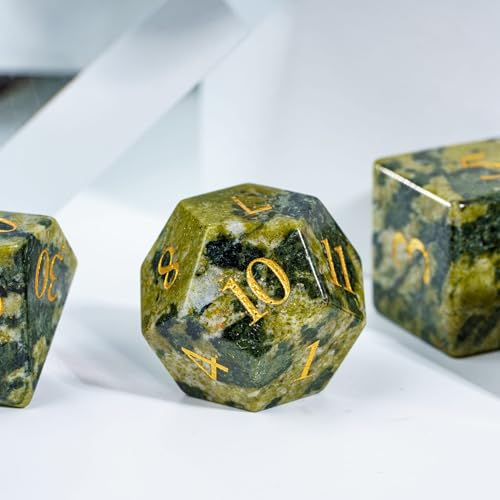 UDIXI Agate Gemstone Dice Set D&D Stone DND Dice Set for RPG Tabletop Games | Natural Stone, Premium Gift Box, DM Gift, for Dungeons and Dragons Role Playing Games - color: Brazilian Agate