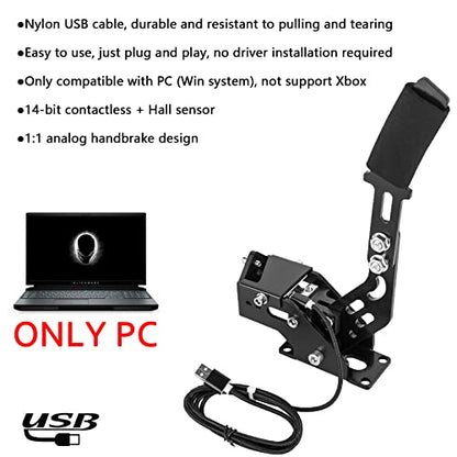 Supllueer USB Handbrakes, 14Bit PC Handbrake with Clamp Only PC Windows Systems with Simulation Racing Games fit for G25 G27 G29 T500,FANATECOSW Dirt Rally Windows