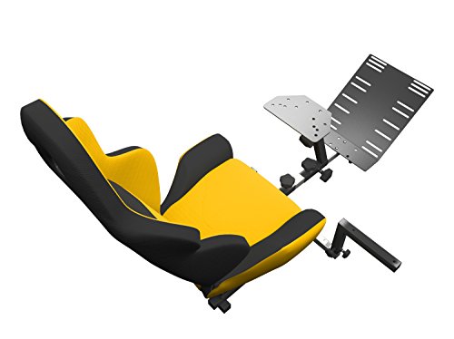 Advanced Racing Simulator Seat Driving Simulator Gaming Chair with Gear Shift Mount - color: Yellow