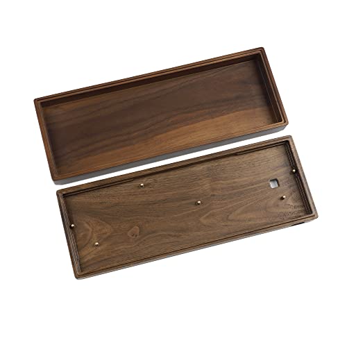 YMDK Handcraft GH60 Solid Wooden Case for 60% Mini Mechanical Gaming Keyboard Compatible Poker2 Pok3r Faceu 60 Wooden Shell (Walnut Box) - color: Walnut Box Case