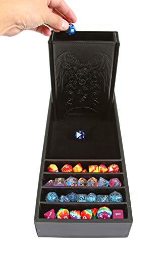 Forged Dice Co. Citadel Dice Tray and Tower - 3 in 1 Rolling Tray, Storage Box, and Removable Tower for DnD, RPG, and Tabletop Gaming - color: Black