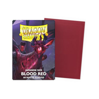 Dragon Shield | Japanese Size Card Matte Sleeves | 60 CT - Smooth & Tough Premium TCG Sleeves - Compatible with Yu-Gi-Oh, Naruto, Cardfight & Vanguard | Blood Red - color: Blood Red Matte