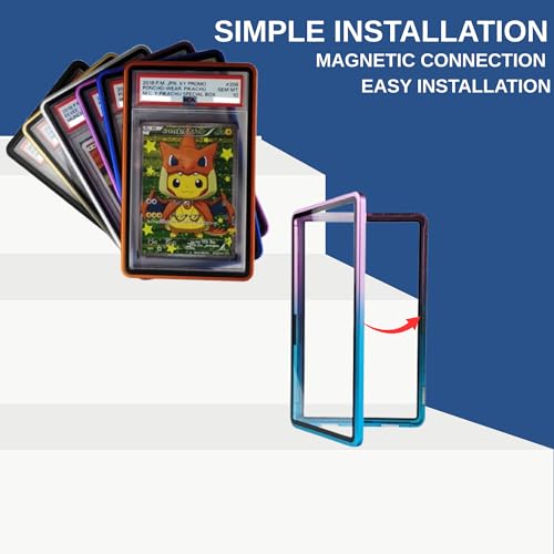 RedCap Magnetic Aluminum PSA Graded Card Holder 35PT Premium PSA Slab Protector Display Case with UV Resistant Glass Fits Standard PSA Graded Sports Trading Cards - Azure Blue - color: Azure Blue