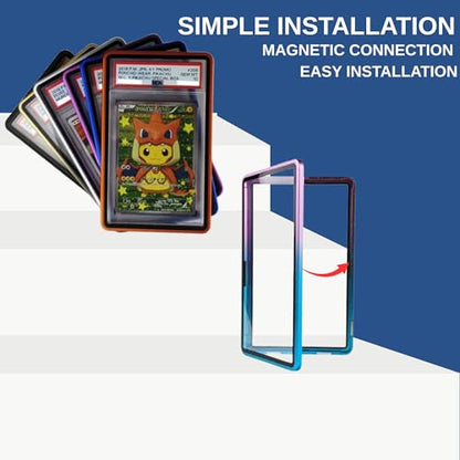 RedCap Magnetic Aluminum PSA Graded Card Holder 35PT Premium PSA Slab Protector Display Case with UV Resistant Glass Fits Standard PSA Graded Sports Trading Cards - Azure Blue - color: Azure Blue