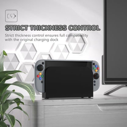 PlayVital Protective Case for Nintendo Switch 2 with Extra Stand | Ultra-Slim Dockable Hard Shell, Split Joycon Cover, Button Caps & Thumb Grips | Pattern Series, SFC SNES Classic EU Style - color: SFC SNES Classic EU Style