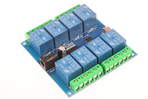 HID Drive-Free USB Computer Control Switch Relay Module USB Smart Switch Control Plug and Play (8-Channel Micro-USB) - size: 8-Channel Micro-USB