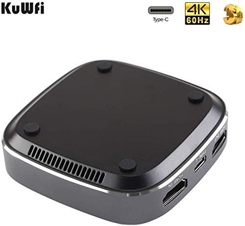 KuWFi Video Capture Card, Game Capture Card 4K 1080P 60FPS, HDMI to USB C Capture Card for All HDMI Devices Such as Streaming Work with PS4/PC/OBS/Camera