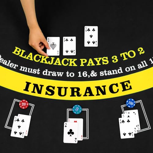 Aoriher Blackjack Game Combo Set, Include Blackjack Layout Felt,Shoe 6 Deck Automatic Card Shuffler Discard Holder Trays and 10 Cut Cards for Casino, Party Night(Black) - color: Black
