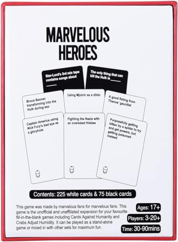 Super Heroes Card Games for Adults and Family, Party Games for Game Night | Game rules printed on box side to prevent loss, 17+ adult board game, convenient storage