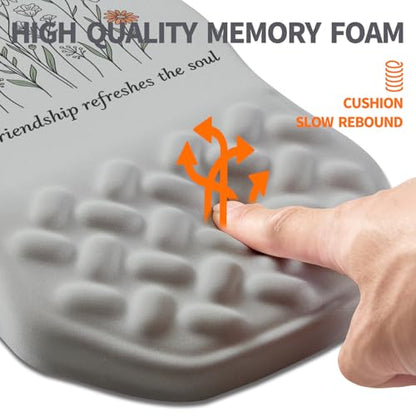 Ergonomic Slope Mouse Pad Wrist Support, Wrist Rest Mousepad for Carpal Tunnel Pain Relief with Massage Bulge and Slow Rebound Memory Foam (12x8 inch, Sweet Friendship) - color: AM043-Sweet Friendship