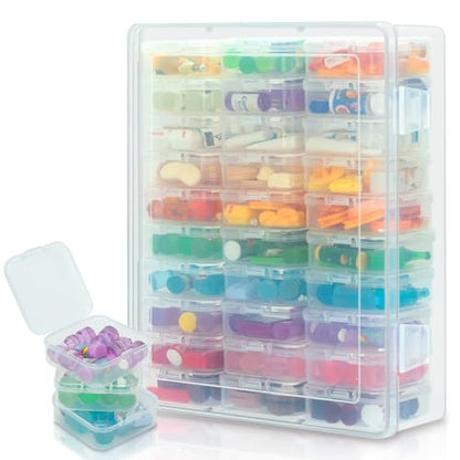 30Pcs Clear Minibrand Organizer with Hinged Lid, Mini Brand Collector for Shopkins, Real Littles(Mini Brands Are Not Included)