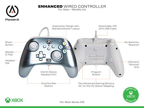 PowerA Enhanced Wired Controller for Xbox Series X|S - Metallic Ice - color: Metallic Ice