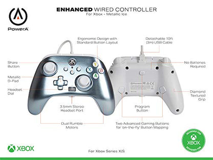 PowerA Enhanced Wired Controller for Xbox Series X|S - Metallic Ice - color: Metallic Ice