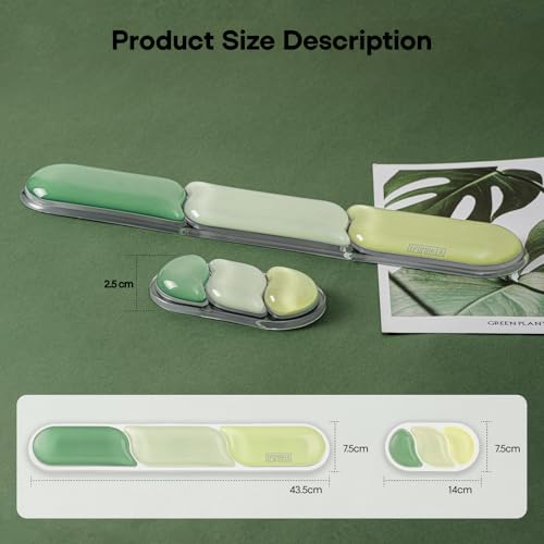 EPOMAKER CloudGel Wrist Rest for Keyboard and Mouse, 2 Pieces | Silicone Wrist Support, Anti-Slip Rubber Bottom, Ergonomic Design, Suitable for Office/Computer/Laptop/Gaming (Green) - color: Green