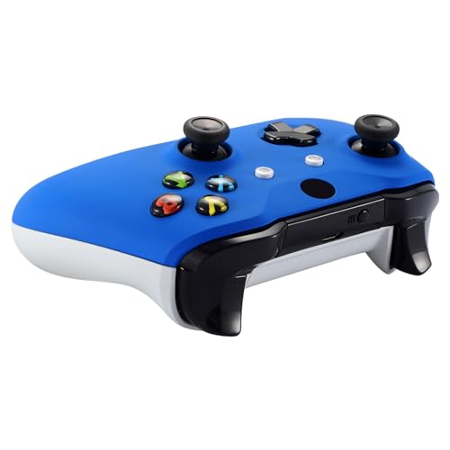eXtremeRate Blue Soft Touch Front Housing Shell Case for Xbox One S/X Controller, Comfortable Replacement Kit Faceplate Cover for Xbox One Wireless Controller Model 1708 - color: Blue