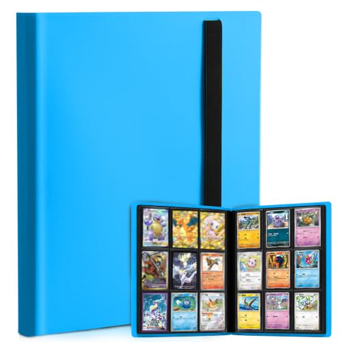 Trading Card Binder, 9 Pocket 20 Pages 360 Cards, Suitable for MTG, TCG(Light Blue) - color: Light Blue