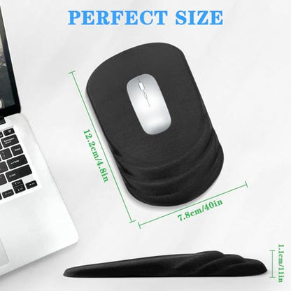 Ergonomic Mouse Pad Wrist Support，Wrist Rest Mouse pad for Carpal Tunnel Pain Relief with Memory Foam&Non-Slip PU Base, Mouse Pads for Wireless Mouse & Desk (12x8 inch,Black)