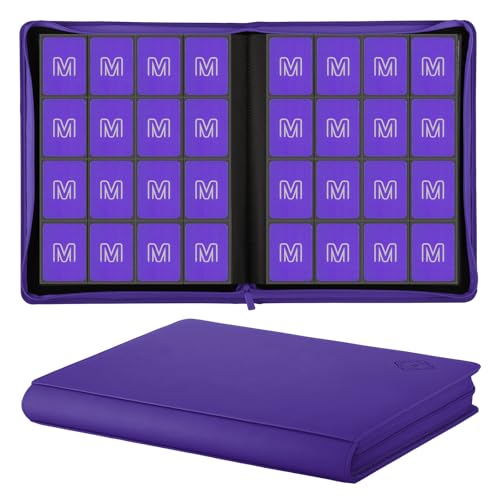 Premium Card Binder 16 Pocket,Trading Card Binder Holds up to 1000+Cards Sturdy Card Collection Album, Card Holder Folders for MTG, TCG, Game Cards & Sports Cards - color: 16 Purple