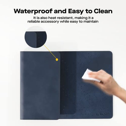 Mobie Pixels Desk Mat, Studio Series Desk Mat (Set Sail Blue) | Office Desk Pad, Waterproof Desk Mat for Desktop, Leather Keyboard and Mouse Pad Protector for Office and Home 31.5"x 15.75" - color: Set Sail Blue