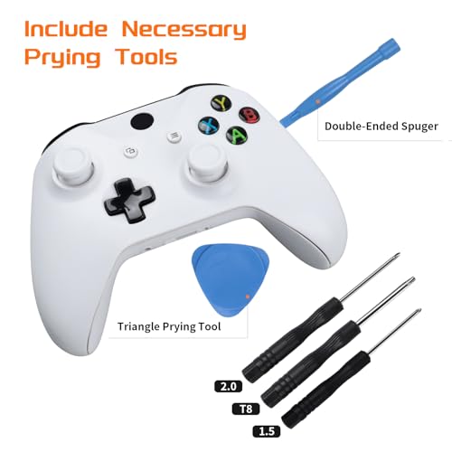 RALAN Replacement Interchangeable Thumbsticks Joysticks Repair Kit for Xbox One, Xbox Series X/S, PS4/PS5/NS Pro Controllers, 3 Height Plastic Base, 5 Grip Designs (White) - color: White