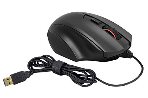 Amazon Basics Pro Gaming Mouse with 12,000 DPI Optical Sensor, 12 Programmable Buttons, Backlit RGB LED - Black