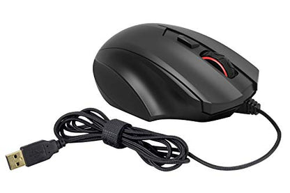 Amazon Basics Pro Gaming Mouse with 12,000 DPI Optical Sensor, 12 Programmable Buttons, Backlit RGB LED - Black
